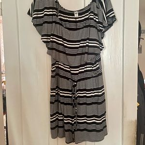 Old Navy Black and White Striped Romper